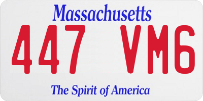 MA license plate 447VM6