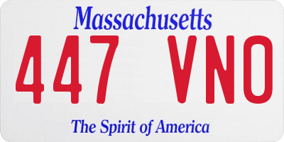 MA license plate 447VN0