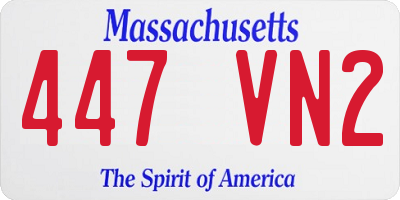 MA license plate 447VN2