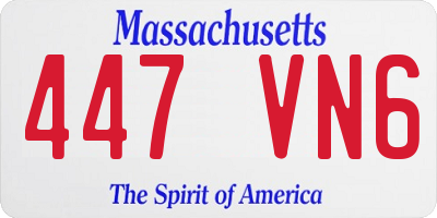 MA license plate 447VN6