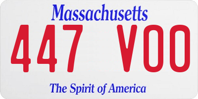 MA license plate 447VO0