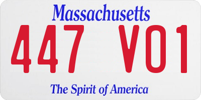MA license plate 447VO1
