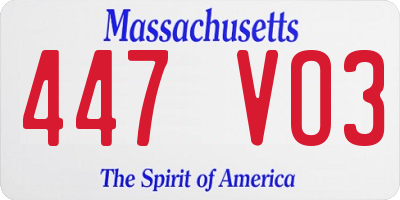 MA license plate 447VO3