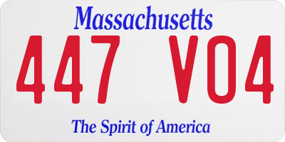 MA license plate 447VO4