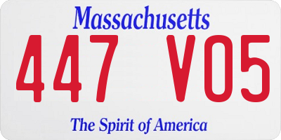 MA license plate 447VO5