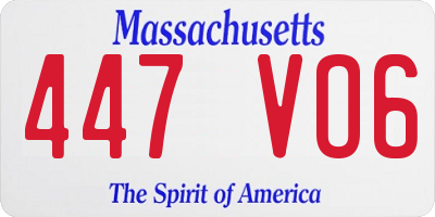 MA license plate 447VO6
