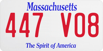 MA license plate 447VO8