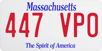 MA license plate 447VP0
