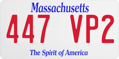 MA license plate 447VP2