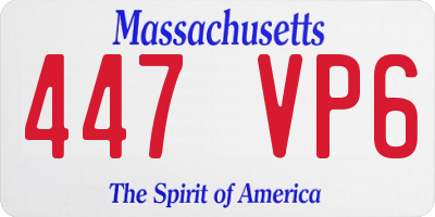MA license plate 447VP6
