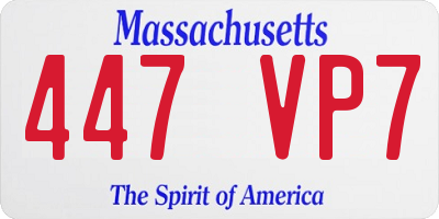 MA license plate 447VP7