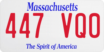 MA license plate 447VQ0