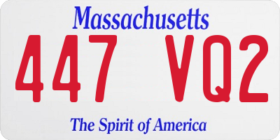 MA license plate 447VQ2