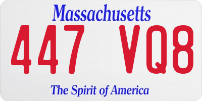 MA license plate 447VQ8