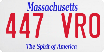 MA license plate 447VR0