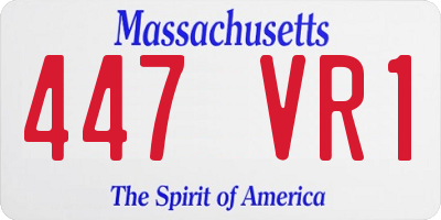 MA license plate 447VR1