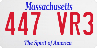 MA license plate 447VR3