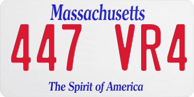 MA license plate 447VR4