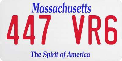 MA license plate 447VR6