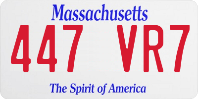MA license plate 447VR7
