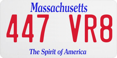 MA license plate 447VR8