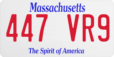 MA license plate 447VR9