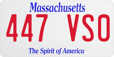 MA license plate 447VS0