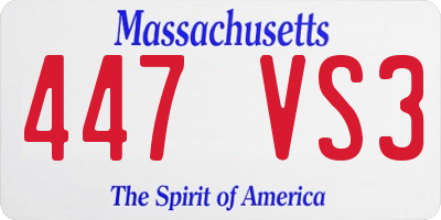 MA license plate 447VS3