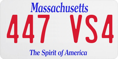 MA license plate 447VS4