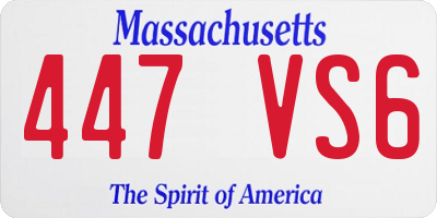 MA license plate 447VS6