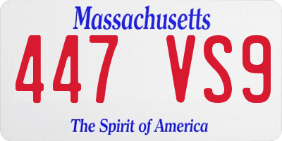MA license plate 447VS9