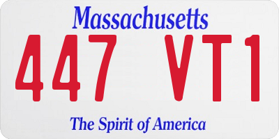 MA license plate 447VT1