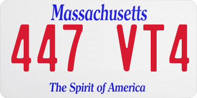 MA license plate 447VT4
