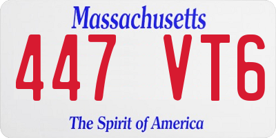 MA license plate 447VT6