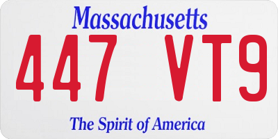 MA license plate 447VT9