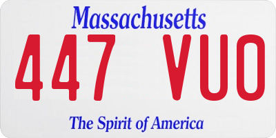 MA license plate 447VU0
