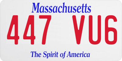 MA license plate 447VU6