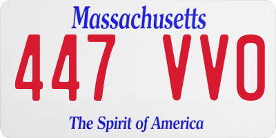 MA license plate 447VV0