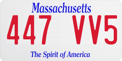 MA license plate 447VV5
