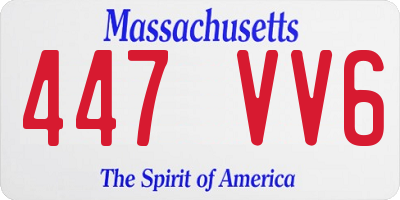 MA license plate 447VV6