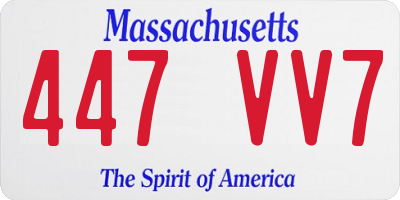 MA license plate 447VV7
