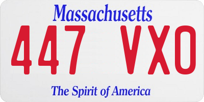 MA license plate 447VX0