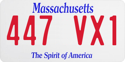 MA license plate 447VX1