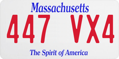 MA license plate 447VX4