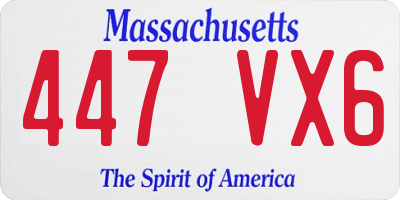 MA license plate 447VX6