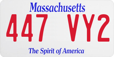 MA license plate 447VY2