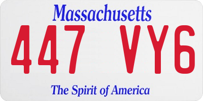 MA license plate 447VY6