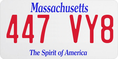 MA license plate 447VY8