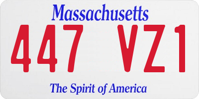 MA license plate 447VZ1