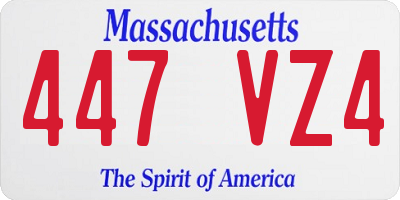 MA license plate 447VZ4